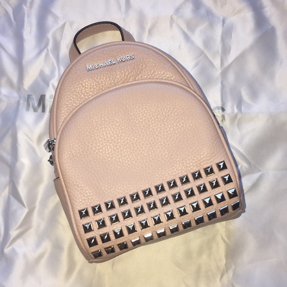 michael kors pink backpack with studs